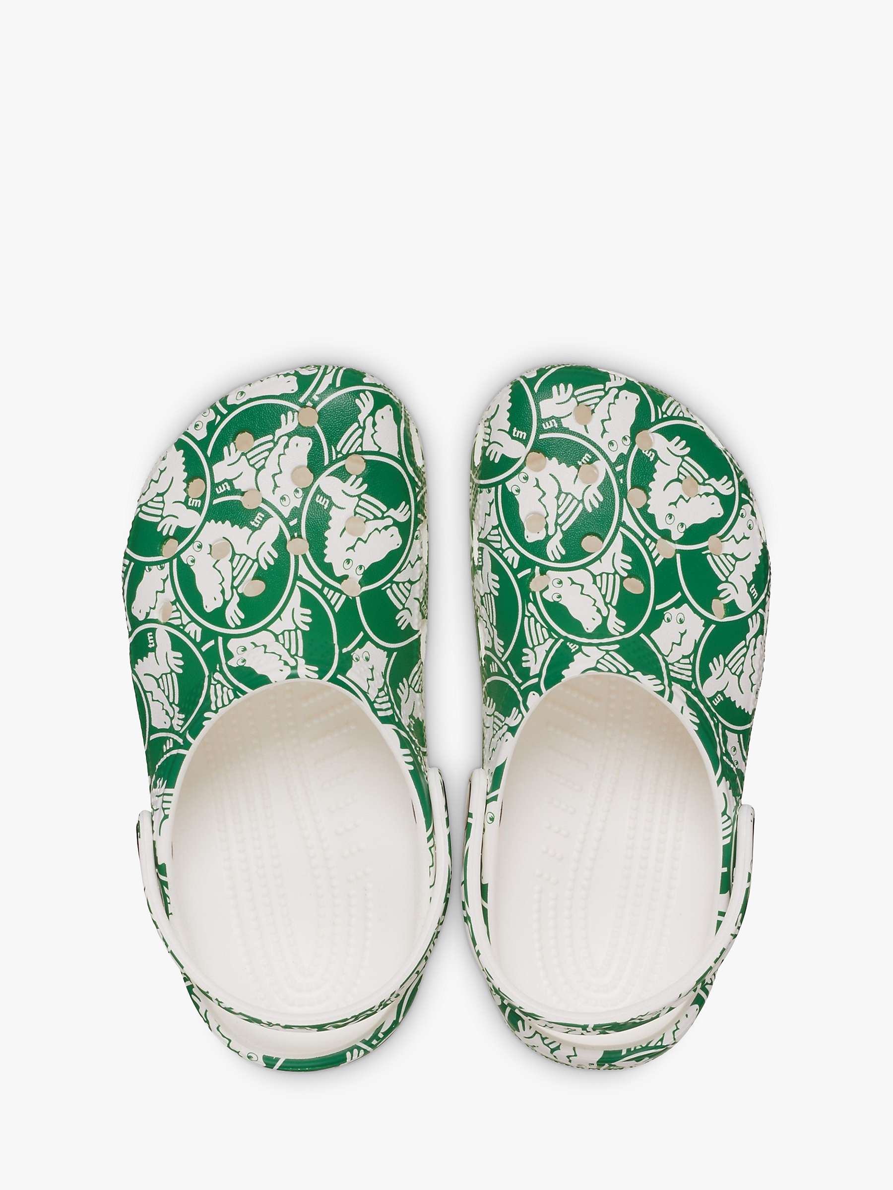 Buy Crocs Kids' Classic Graphic Clogs, Green/White Online at johnlewis.com