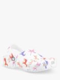 Crocs Kids' Classic Croc Unicorn Print Clogs, White/Multi