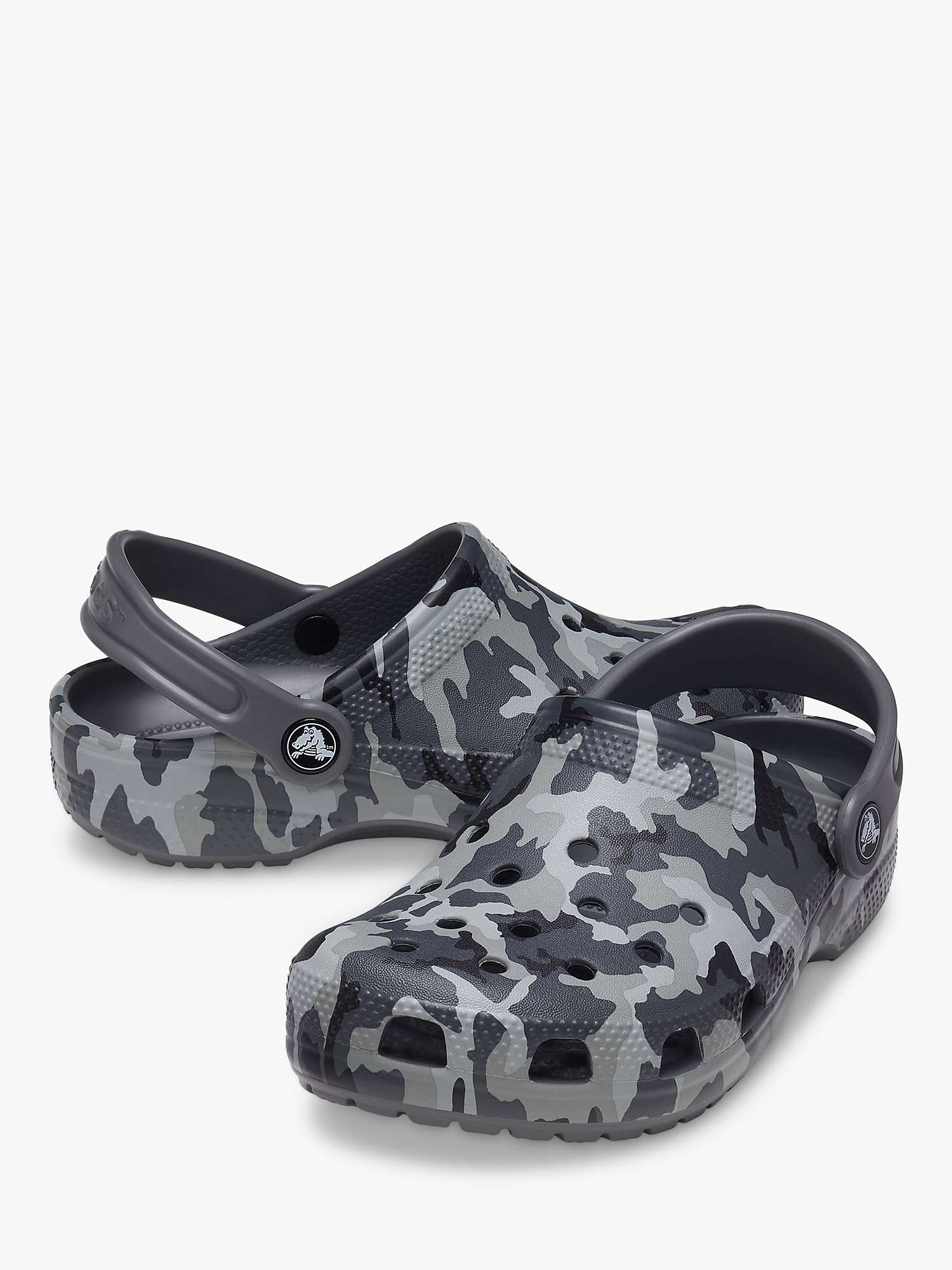 Buy Crocs Kids' Classic Camouflage Print Clogs, Black/Grey Online at johnlewis.com