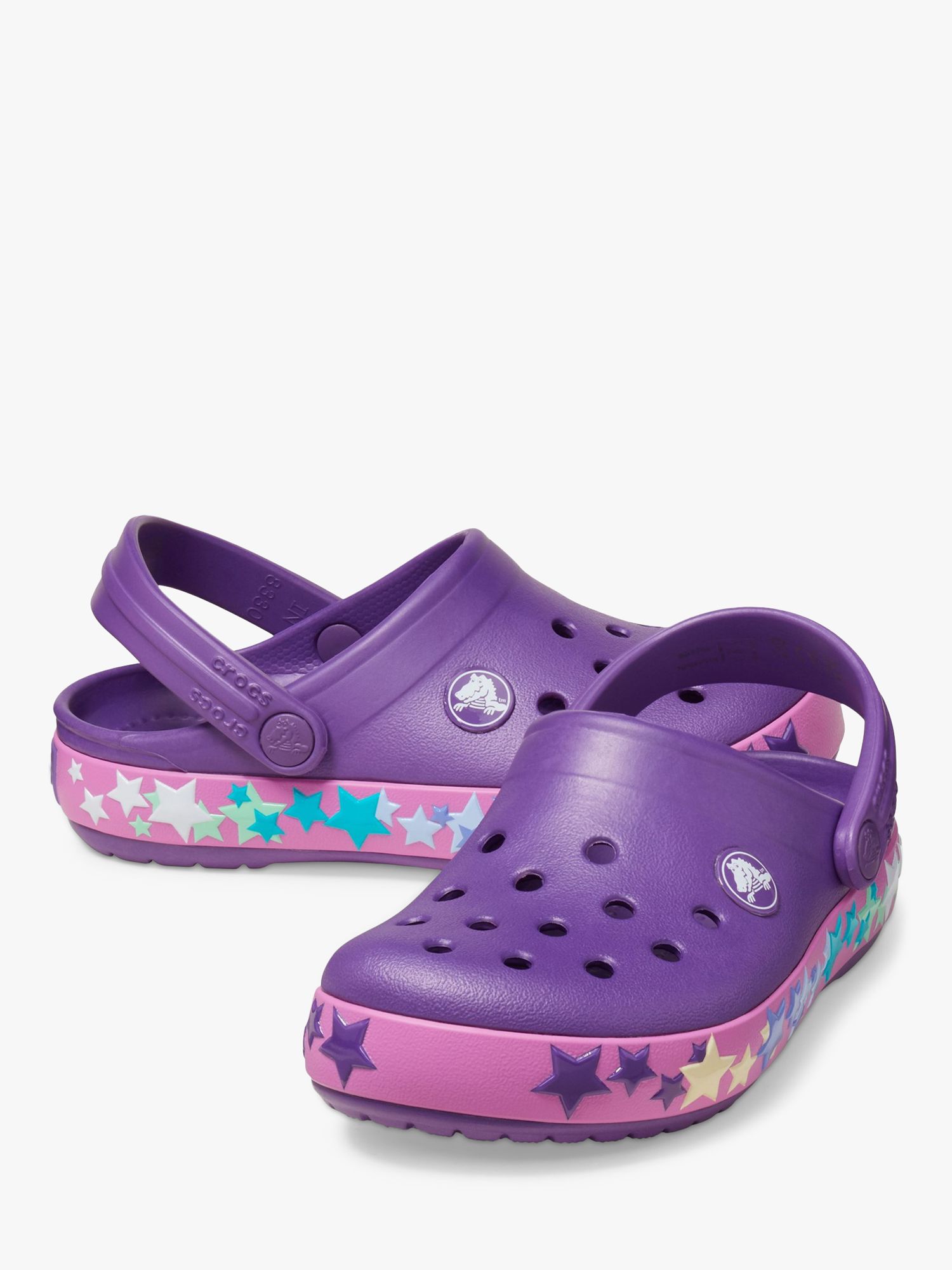 Crocs Kids' Crocband Star Clogs, Purple, 9 Jnr