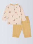 John Lewis Baby Acorn Cotton Top, Trousers and Socks Set, Multi