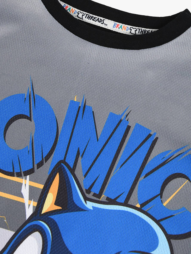 Brand Threads Kids' Sonic Pyjama Set, Grey/Blue