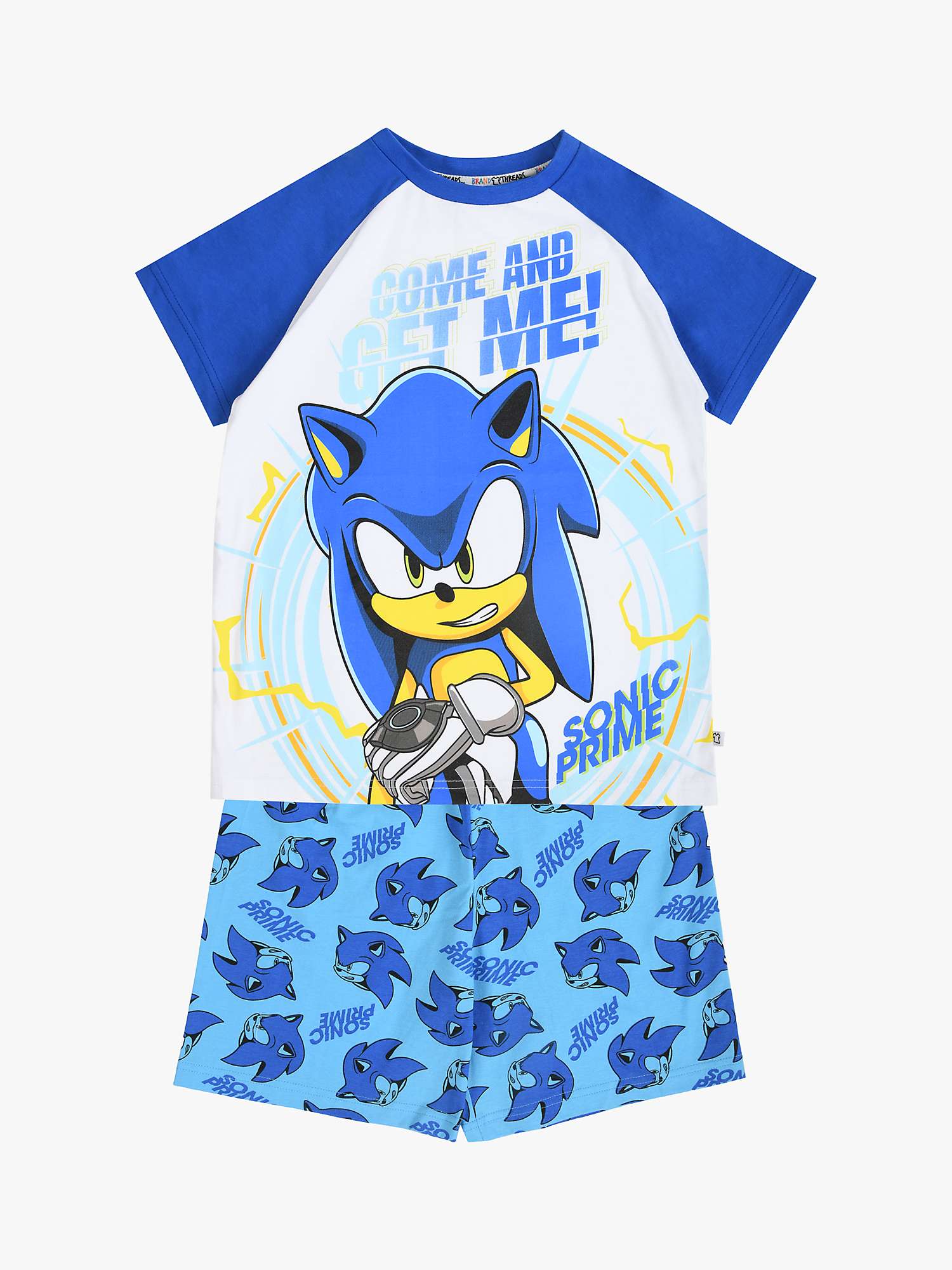 Buy Brand Threads Kids' Sonic Prime Short Pyjama Set, Blue Online at johnlewis.com