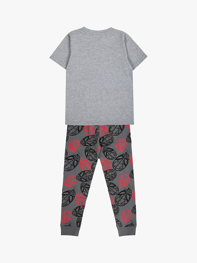 Brand Threads Kids' Spiderman Pyjama Set, Grey/Multi