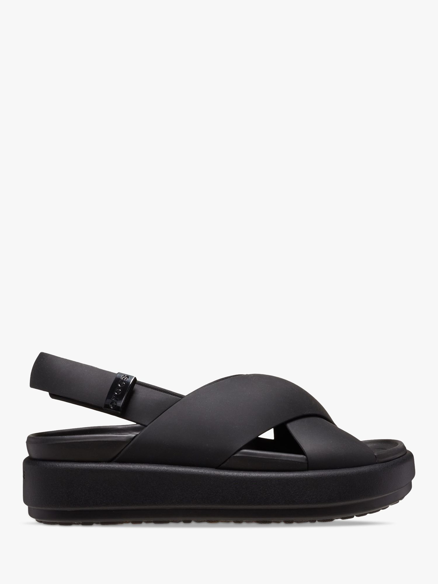 Crocs Brooklyn Luxe X-Strap Sandals, Black, 4