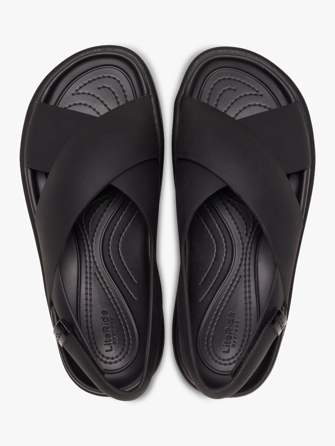 Crocs Brooklyn Luxe X-Strap Sandals, Black, 4