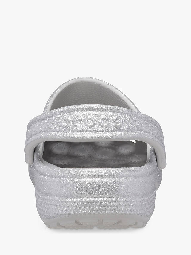 Crocs Classic Glitter Clogs, Silver