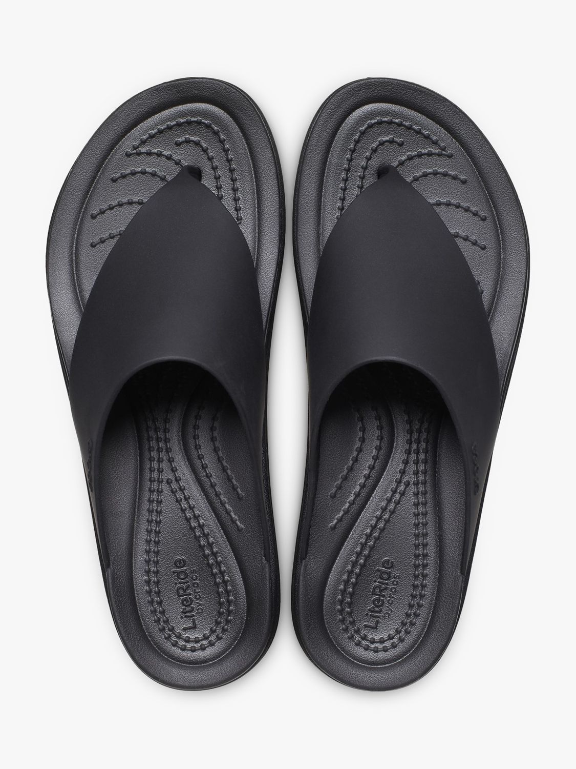 Crocs Brooklyn Flip-Flops, Black at John Lewis & Partners