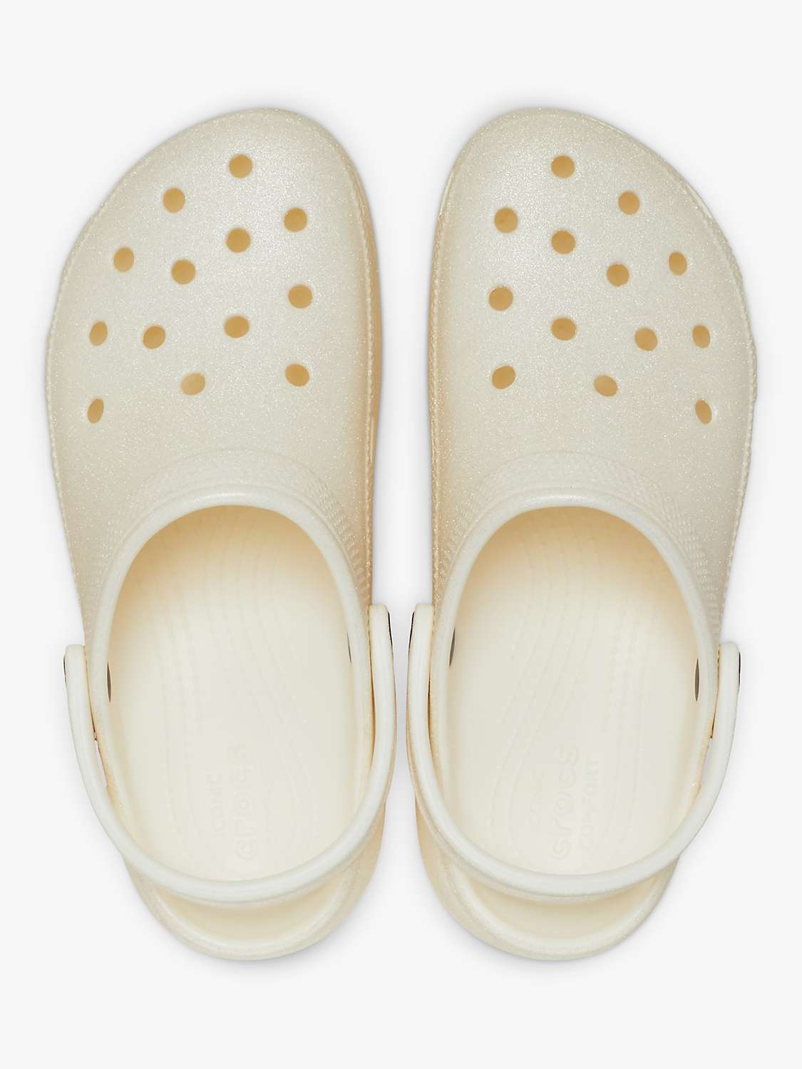 Buy Crocs Classic Platform Glitter Clogs, White Online at johnlewis.com