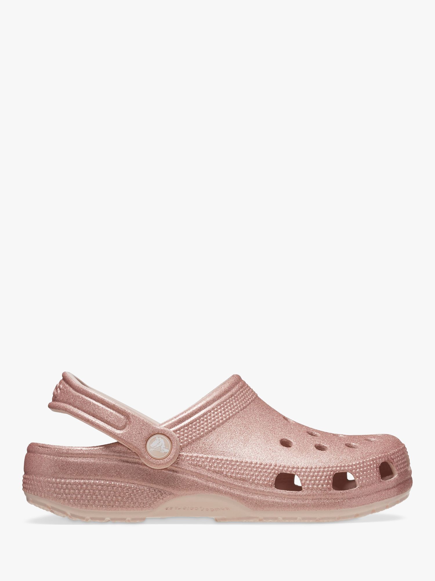 Crocs Classic Glitter Clogs, Light Pink, 5