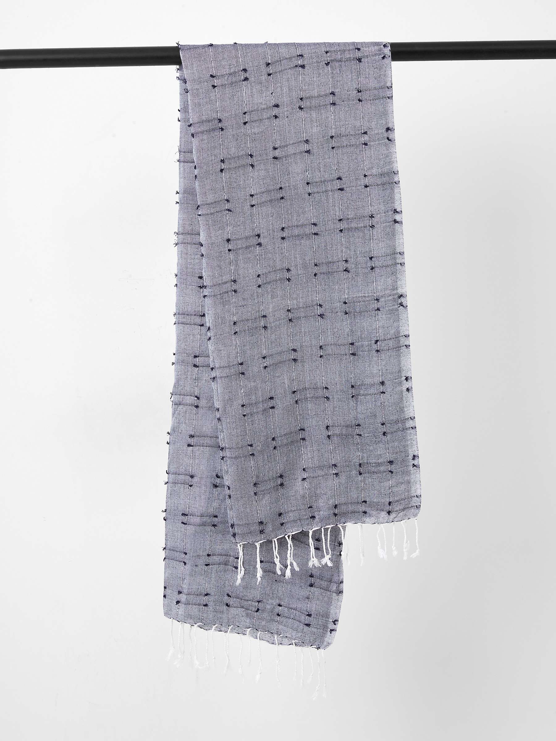 Buy French Connection Textured Scarf, Indigo Online at johnlewis.com