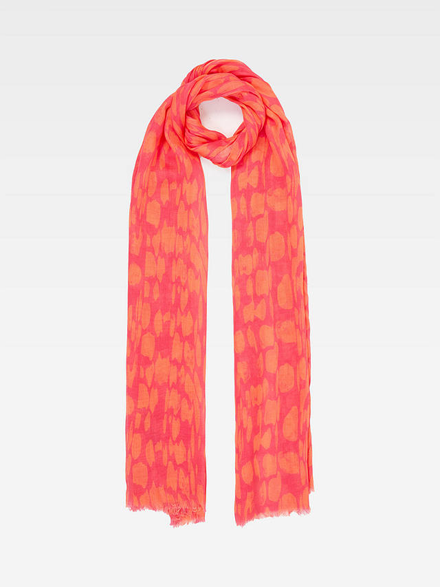 French Connection Splodge Print Modal Scarf, Azalea/Coral