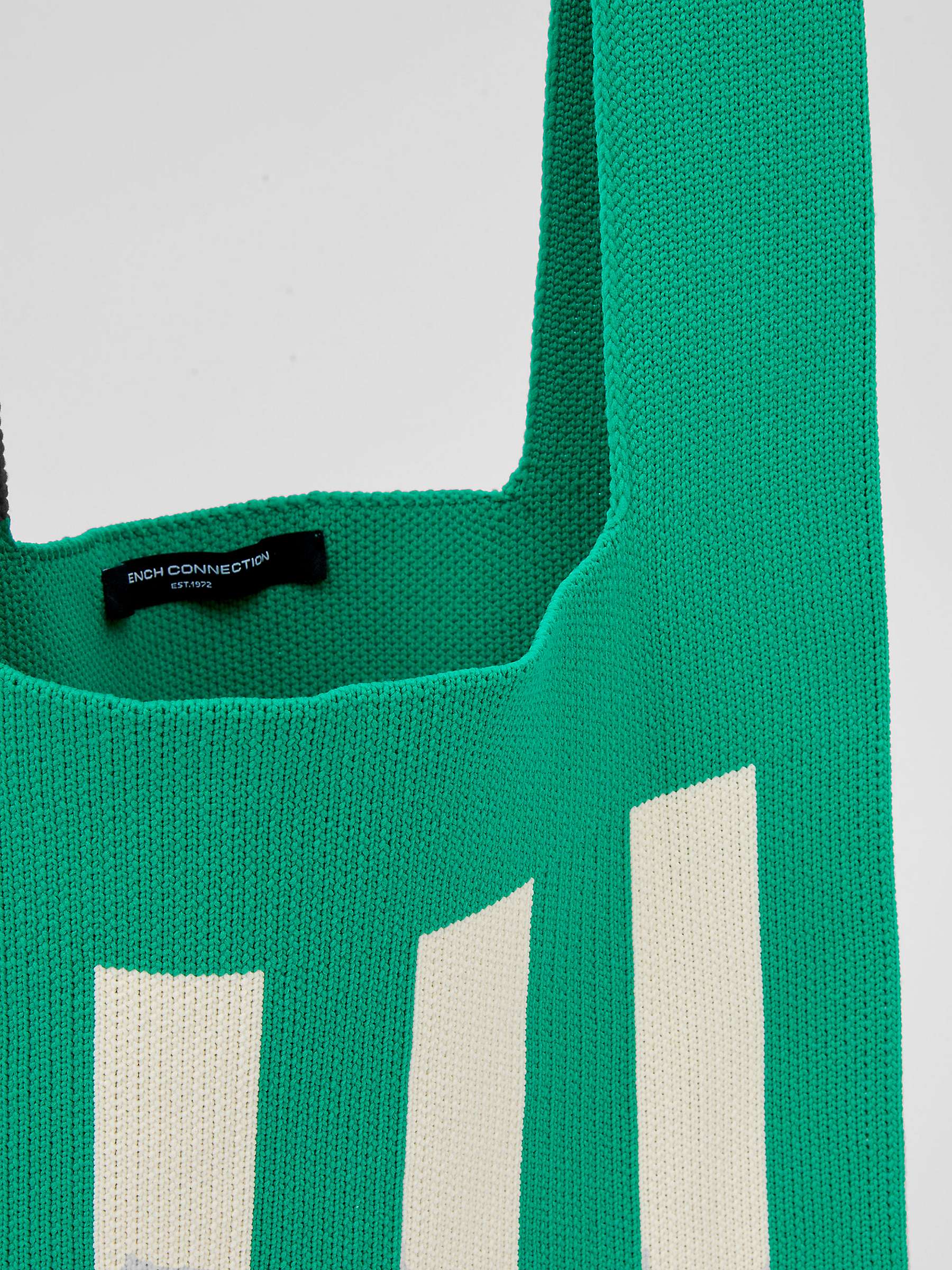 Buy French Connection Stripe Knitted Bag, Green Stripe Online at johnlewis.com