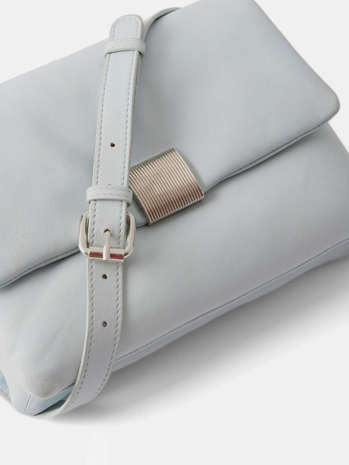Buy Mint Velvet Soft Leather Cross Body Bag, Blue Online at johnlewis.com