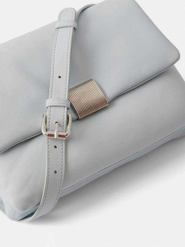 Mint Velvet Soft Leather Cross Body Bag, Blue