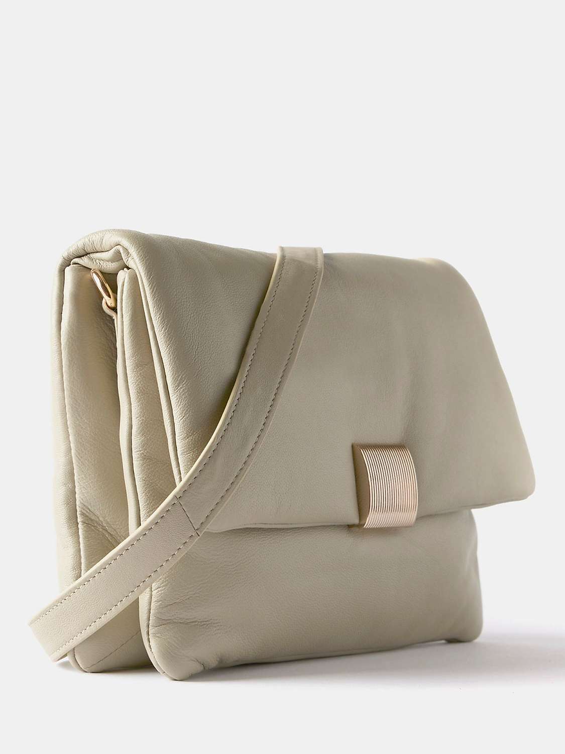 Buy Mint Velvet Soft Leather Cross Body Bag, Sage Green Online at johnlewis.com