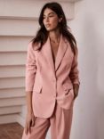 Mint Velvet Oversized Single Breasted Tailored Blazer, Pink