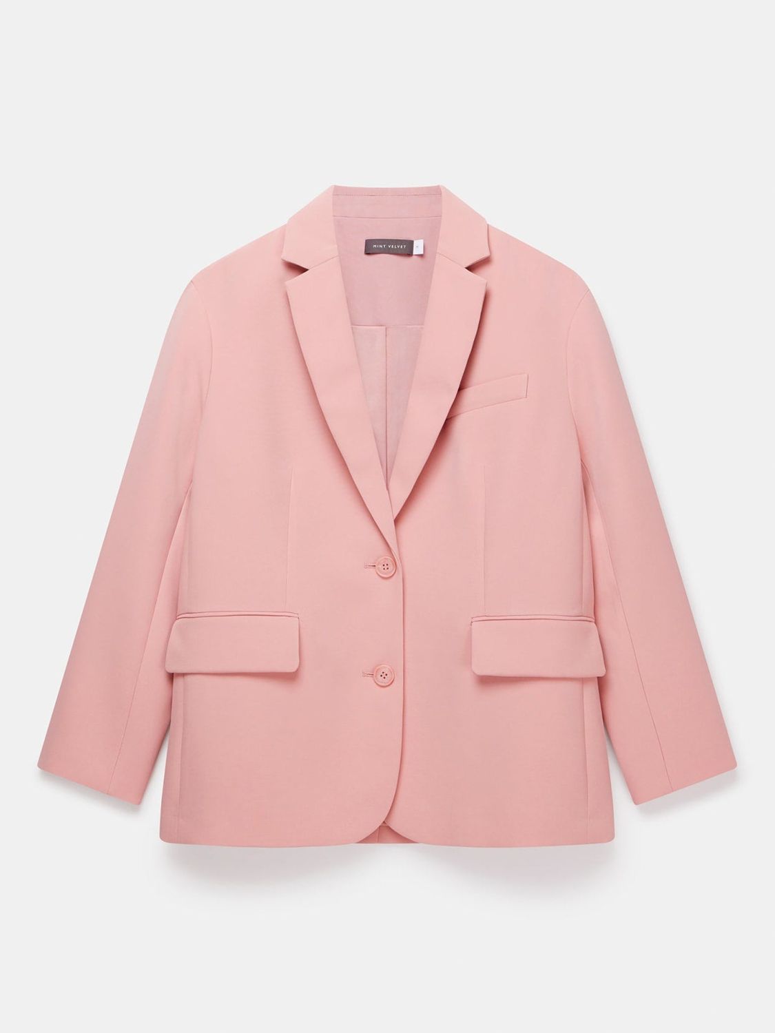 Mint Velvet Oversized Single Breasted Tailored Blazer, Pink, XL