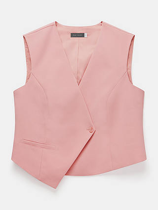 Mint Velvet Asymmetric Tailored Waistcoat, Pink