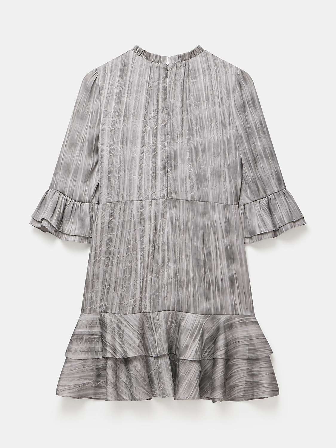 Buy Mint Velvet Ruffle Detail Crinkle Mini Dress, Grey Online at johnlewis.com