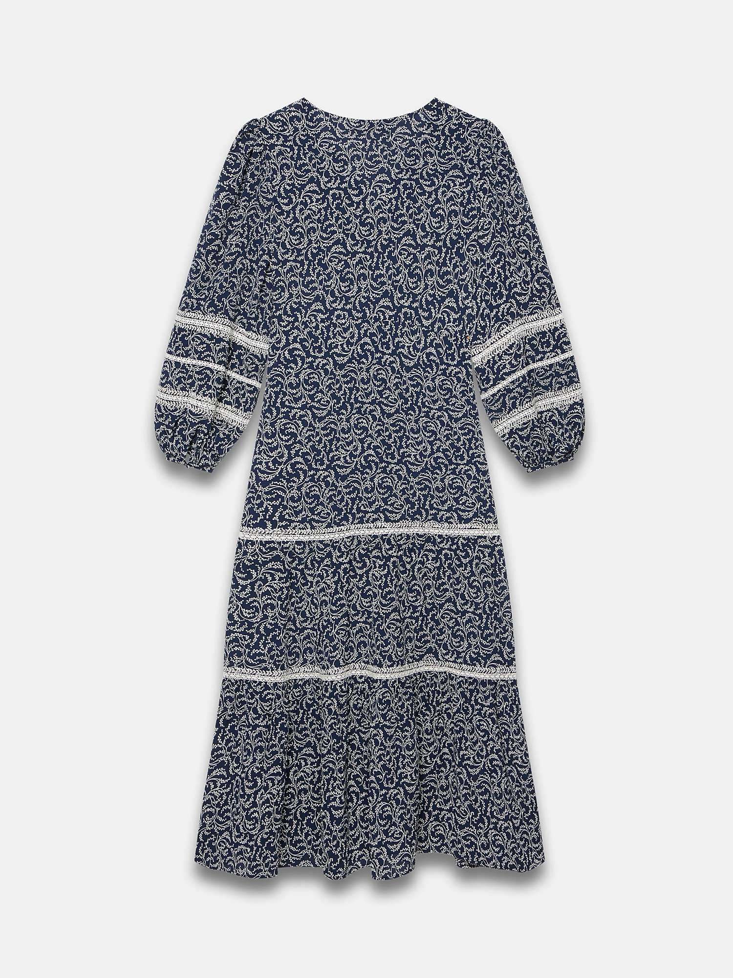 Buy Mint Velvet Ditsy Print Tiered Midi Dress, Navy/Multi Online at johnlewis.com