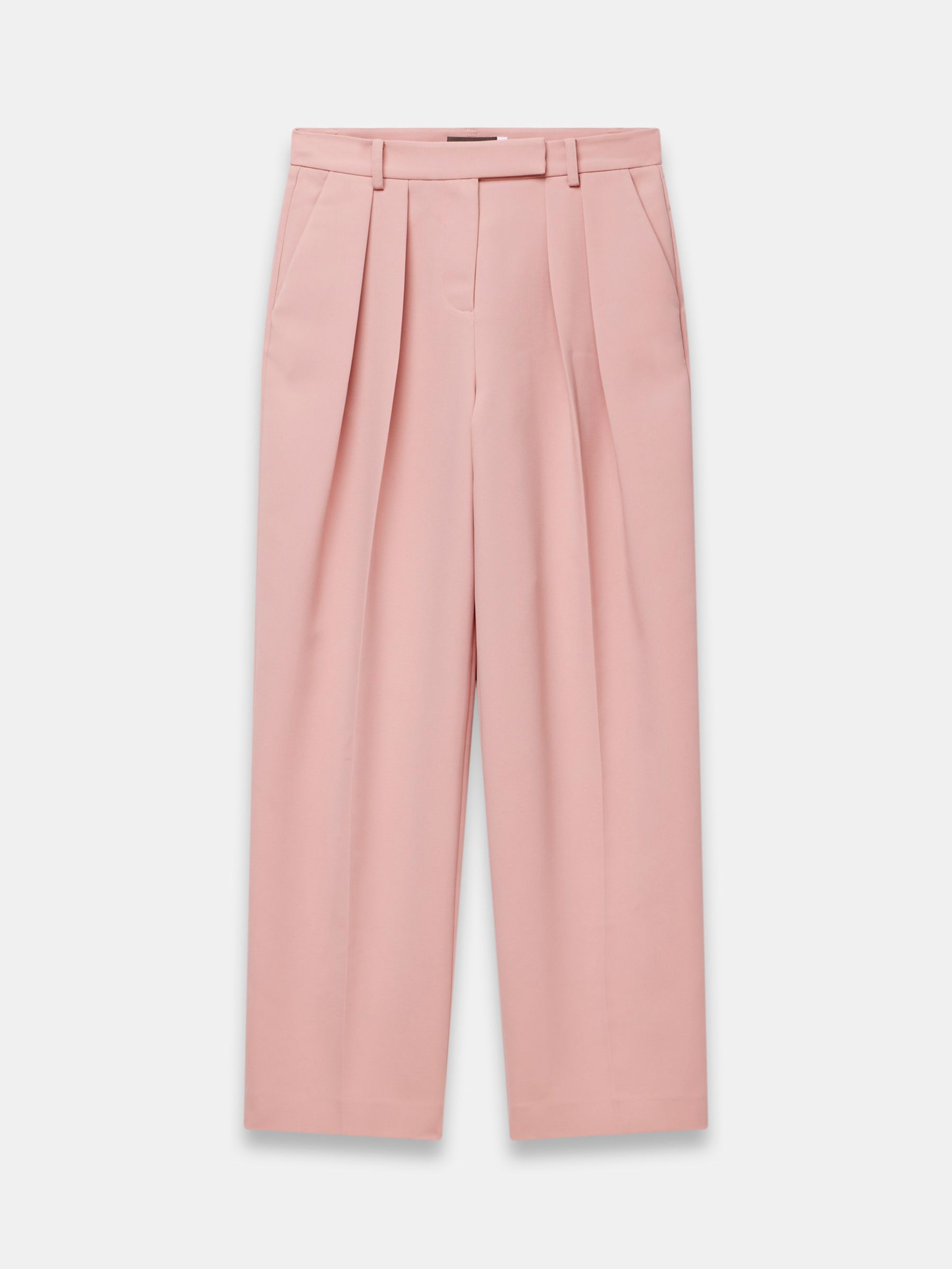 Buy Mint Velvet Tailored Wide Leg Pleat Front Trousers, Pink Online at johnlewis.com