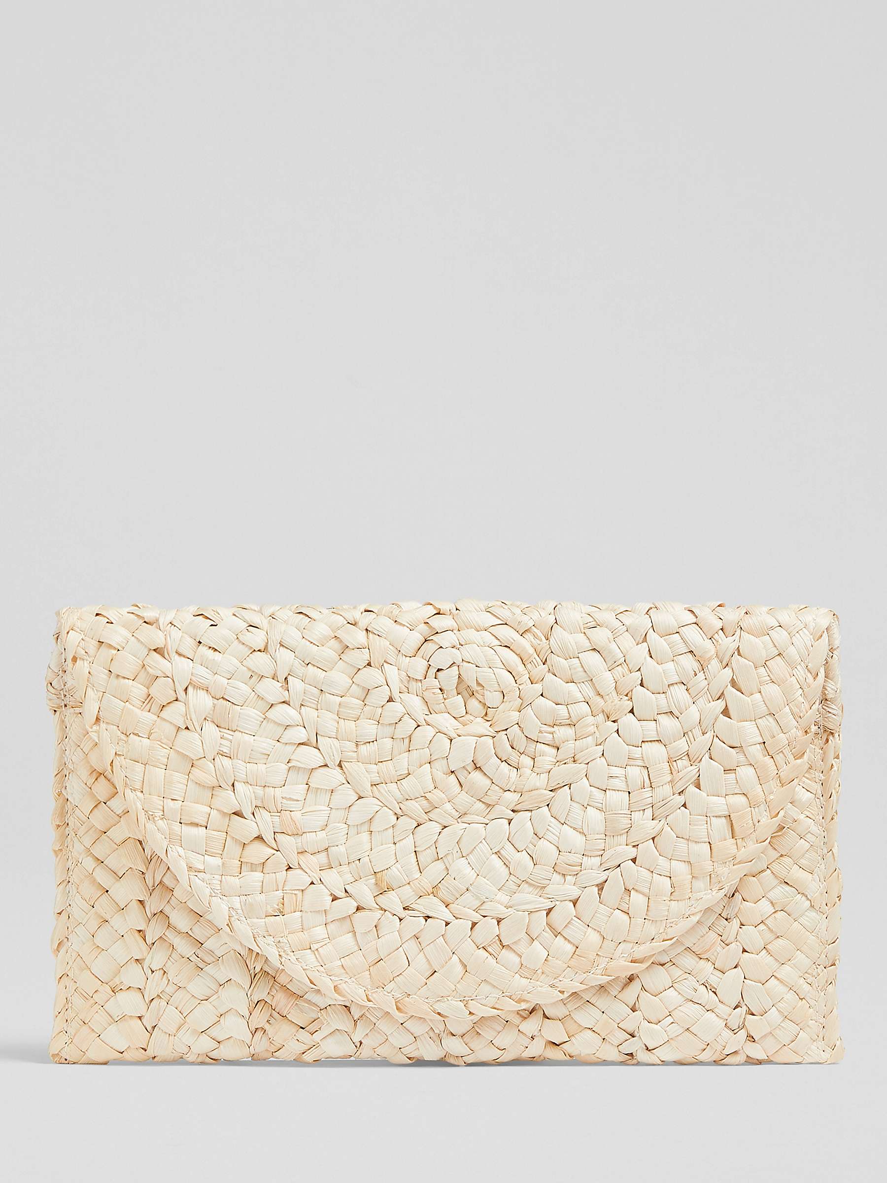 Buy L.K.Bennett Dove Woven Straw Clutch Bag, Natural Online at johnlewis.com
