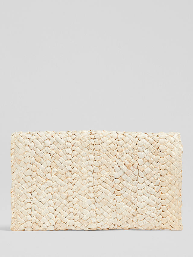L.K.Bennett Dove Woven Straw Clutch Bag, Natural