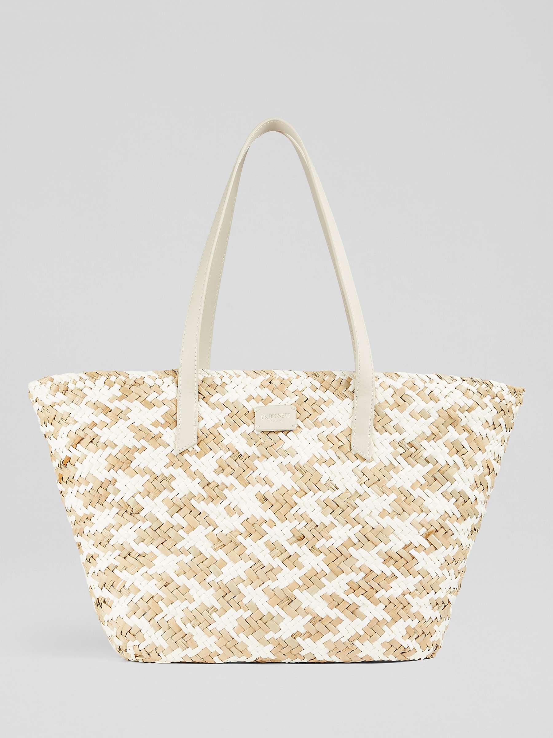 Buy L.K.Bennett Sansa Woven Basket Bag, White/Natural Online at johnlewis.com