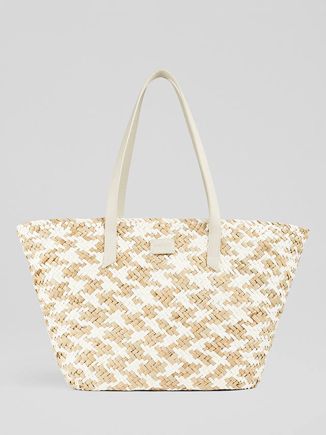 L.K.Bennett Sansa Woven Basket Bag, White/Natural