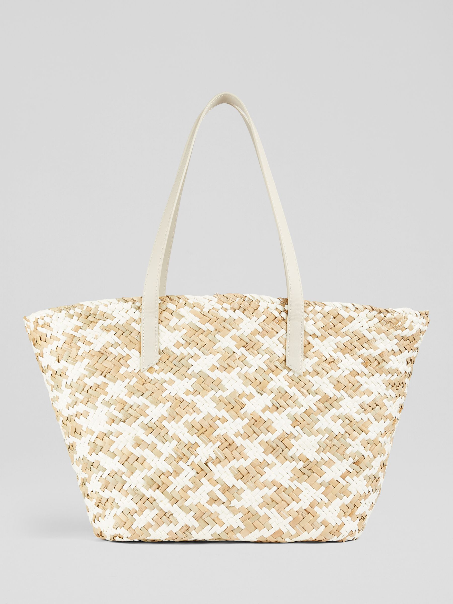 L.K.Bennett Sansa Woven Basket Bag, White/Natural, One Size