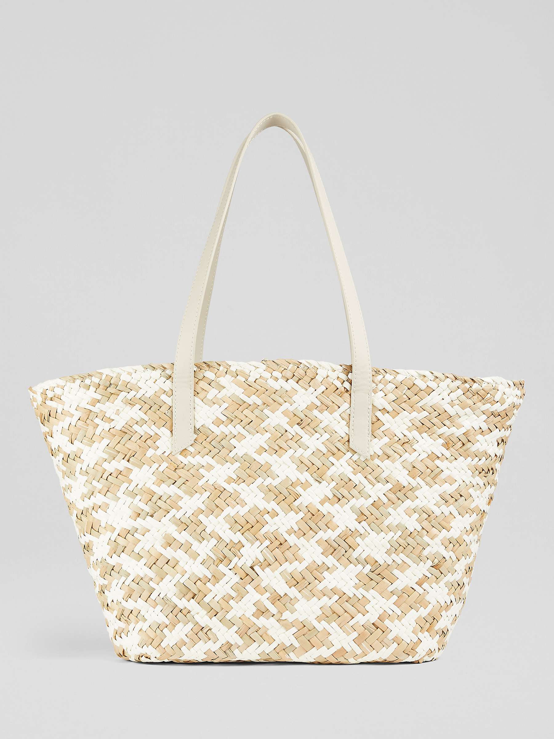 Buy L.K.Bennett Sansa Woven Basket Bag, White/Natural Online at johnlewis.com