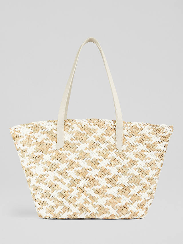 L.K.Bennett Sansa Woven Basket Bag, White/Natural