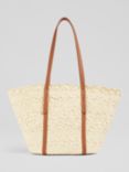 L.K.Bennett Didi Raffia Tote Bag, Cream/Tan