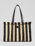 L.K.Bennett Nala Raffia Tote Bag, Neutral/Black