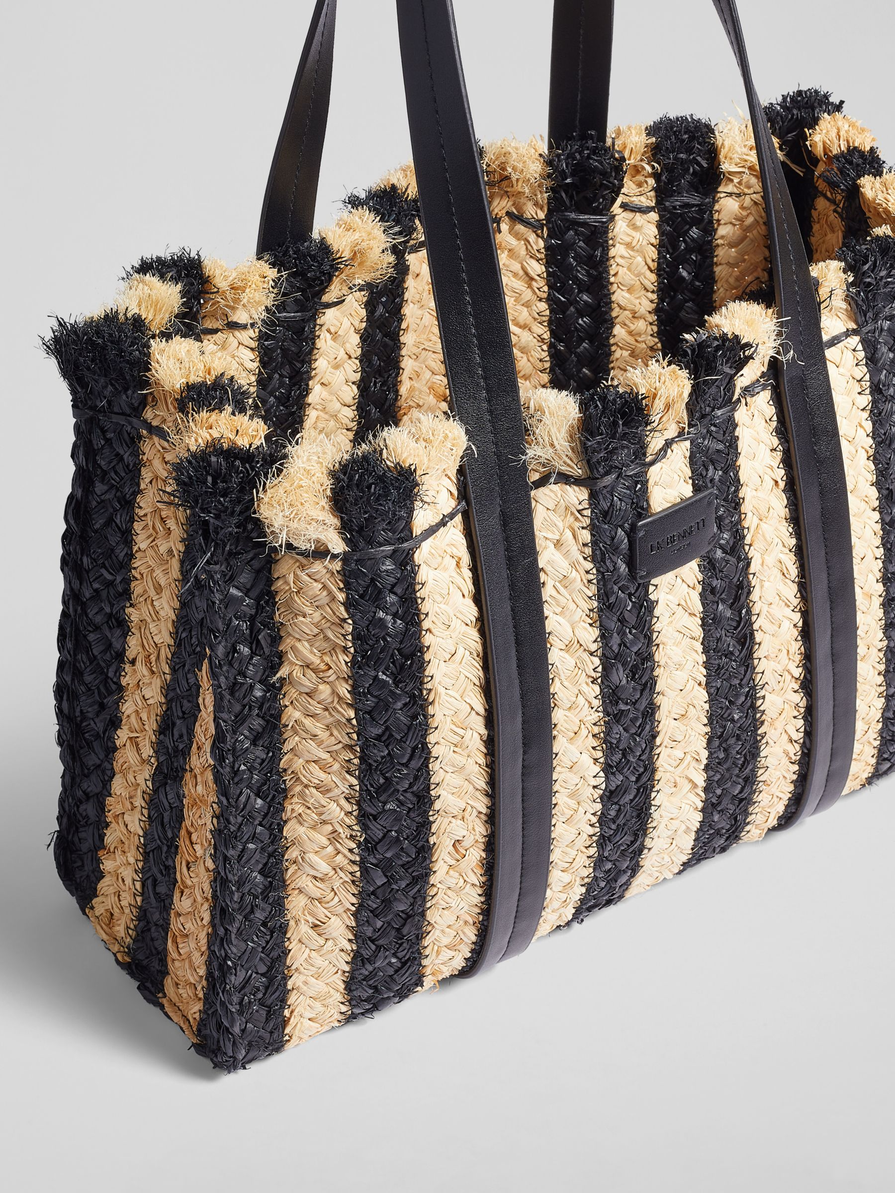 Buy L.K.Bennett Nala Raffia Tote Bag, Neutral/Black Online at johnlewis.com