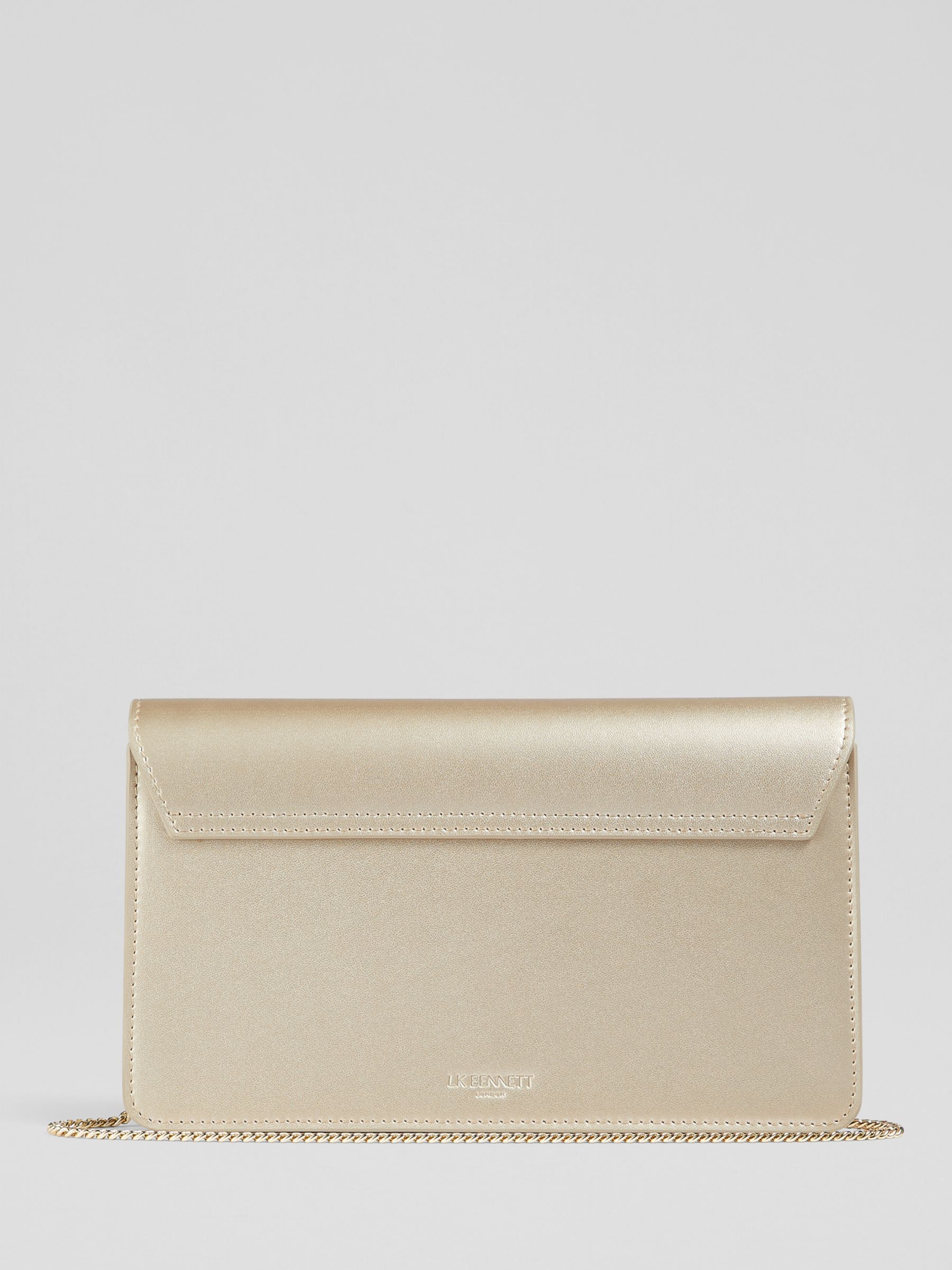 Buy L.K.Bennett Dolly Leather Clutch Bag, Gold Online at johnlewis.com