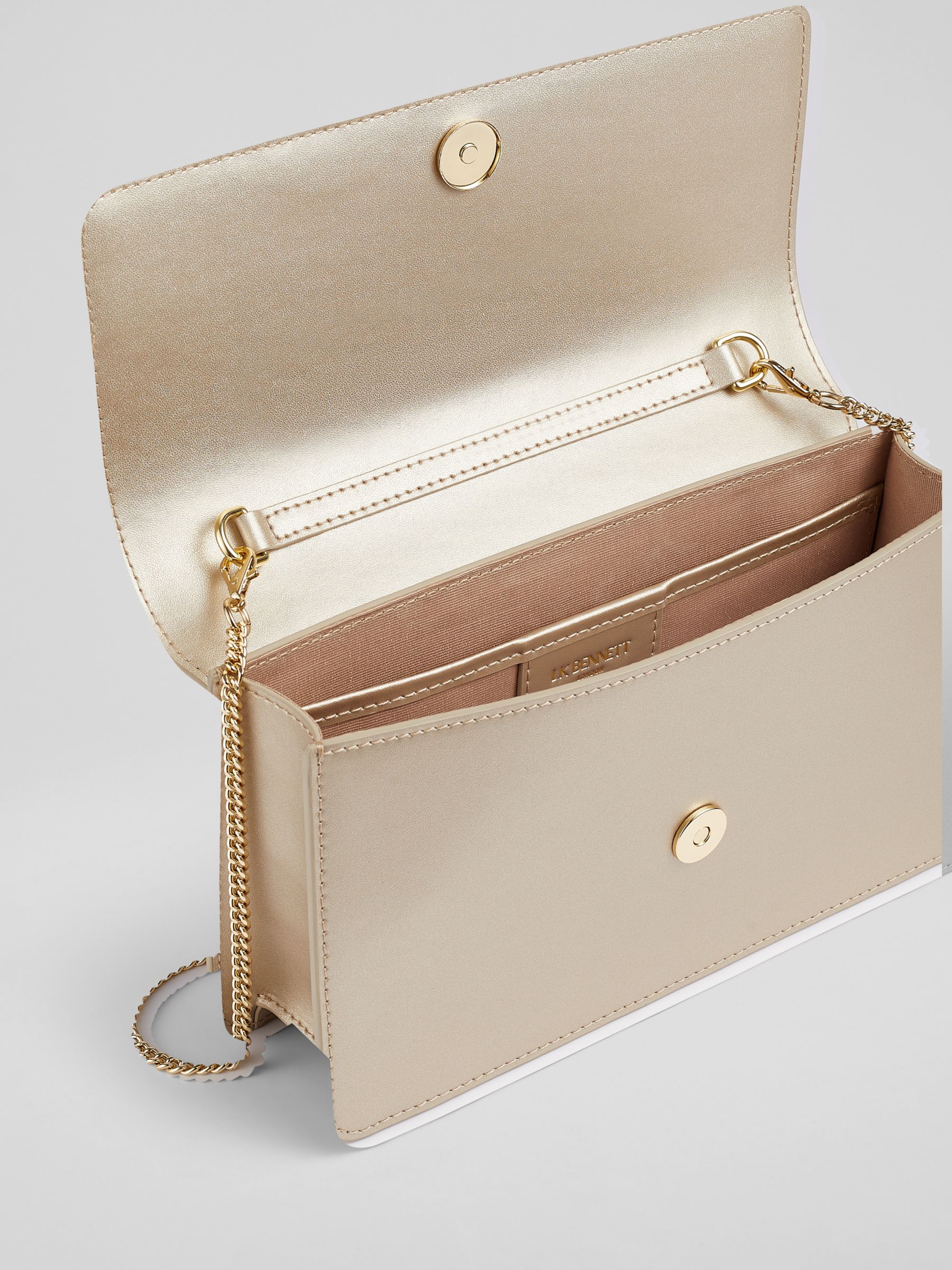 Buy L.K.Bennett Dolly Leather Clutch Bag, Gold Online at johnlewis.com