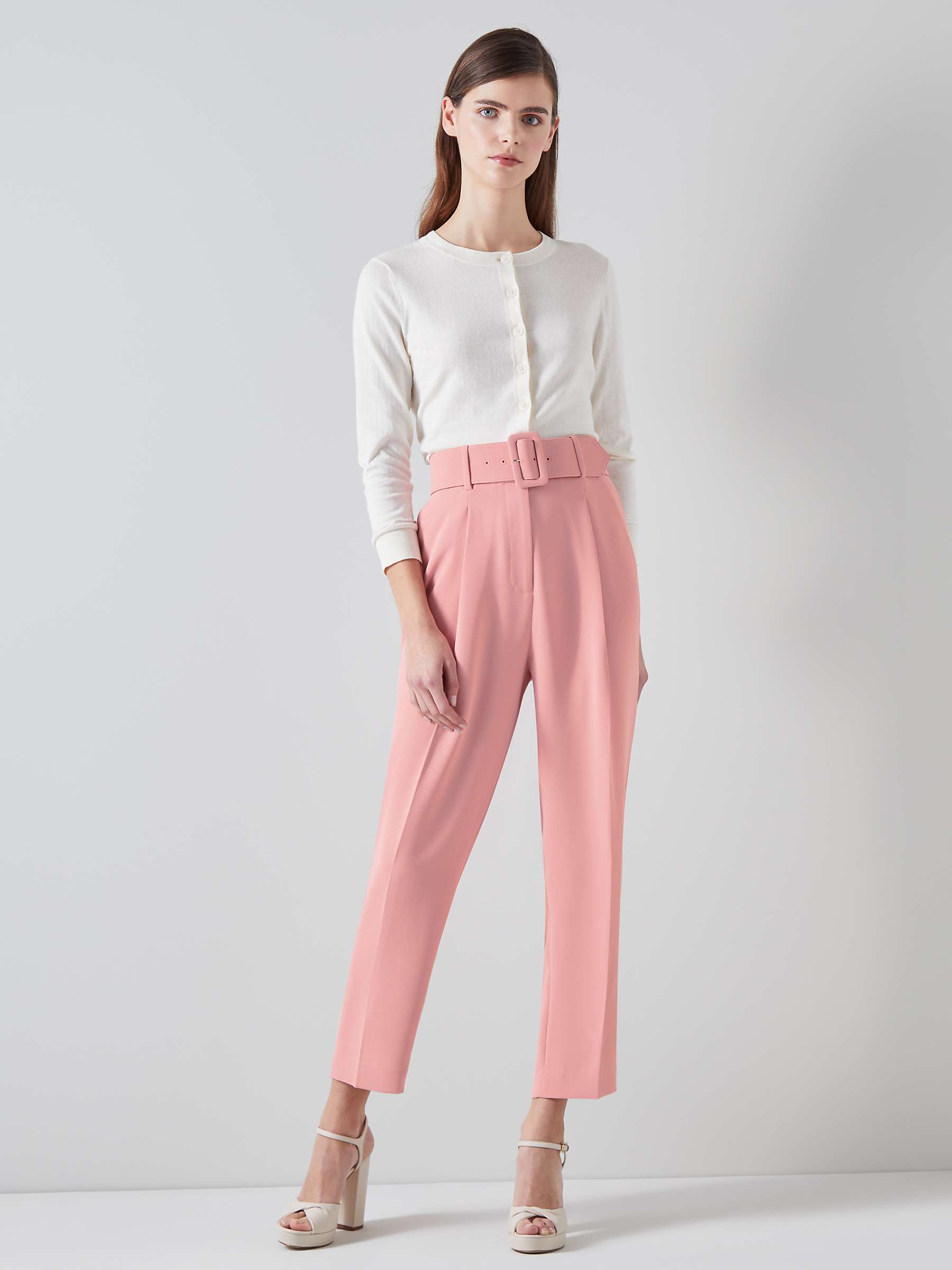 Buy L.K.Bennett Royal Ascot Tabitha Cropped Trousers, Rose Online at johnlewis.com