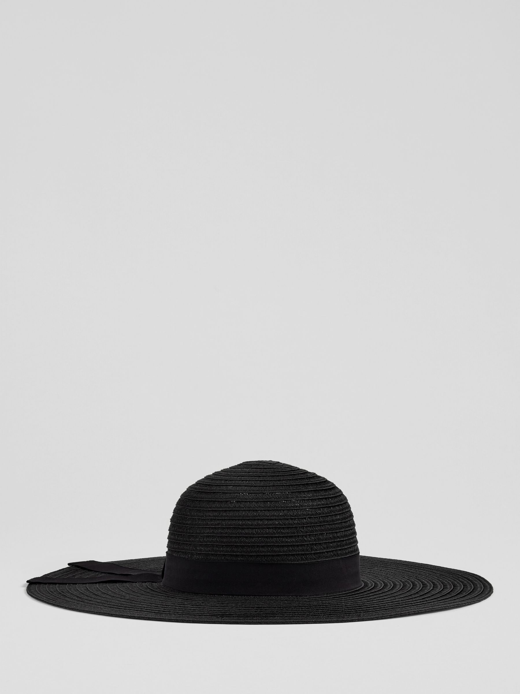 L.K.Bennett Savannah Raffia Hat, Black at John Lewis & Partners