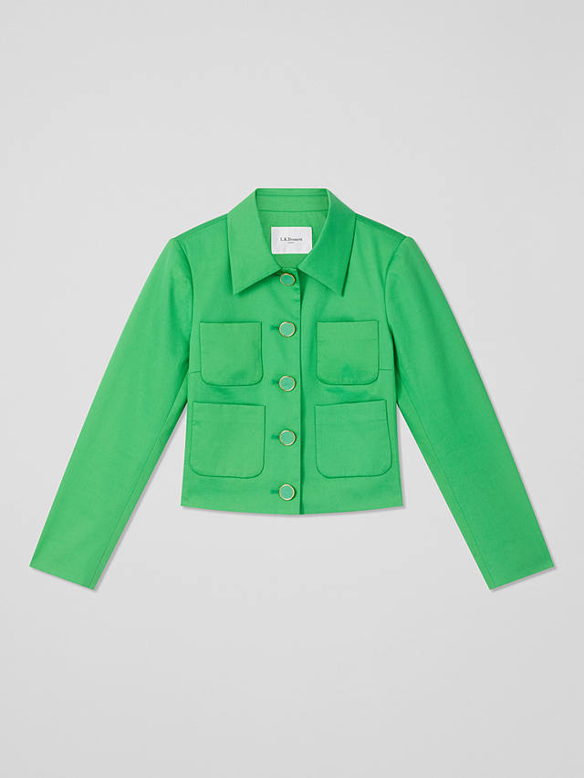 L.K.Bennett Royal Ascot Charlotte Cotton Blend Jacket, Green