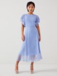 L.K.Bennett Petite Agnes Mini Wiggle Print Midi Dress, Cornflower Blue/Cream
