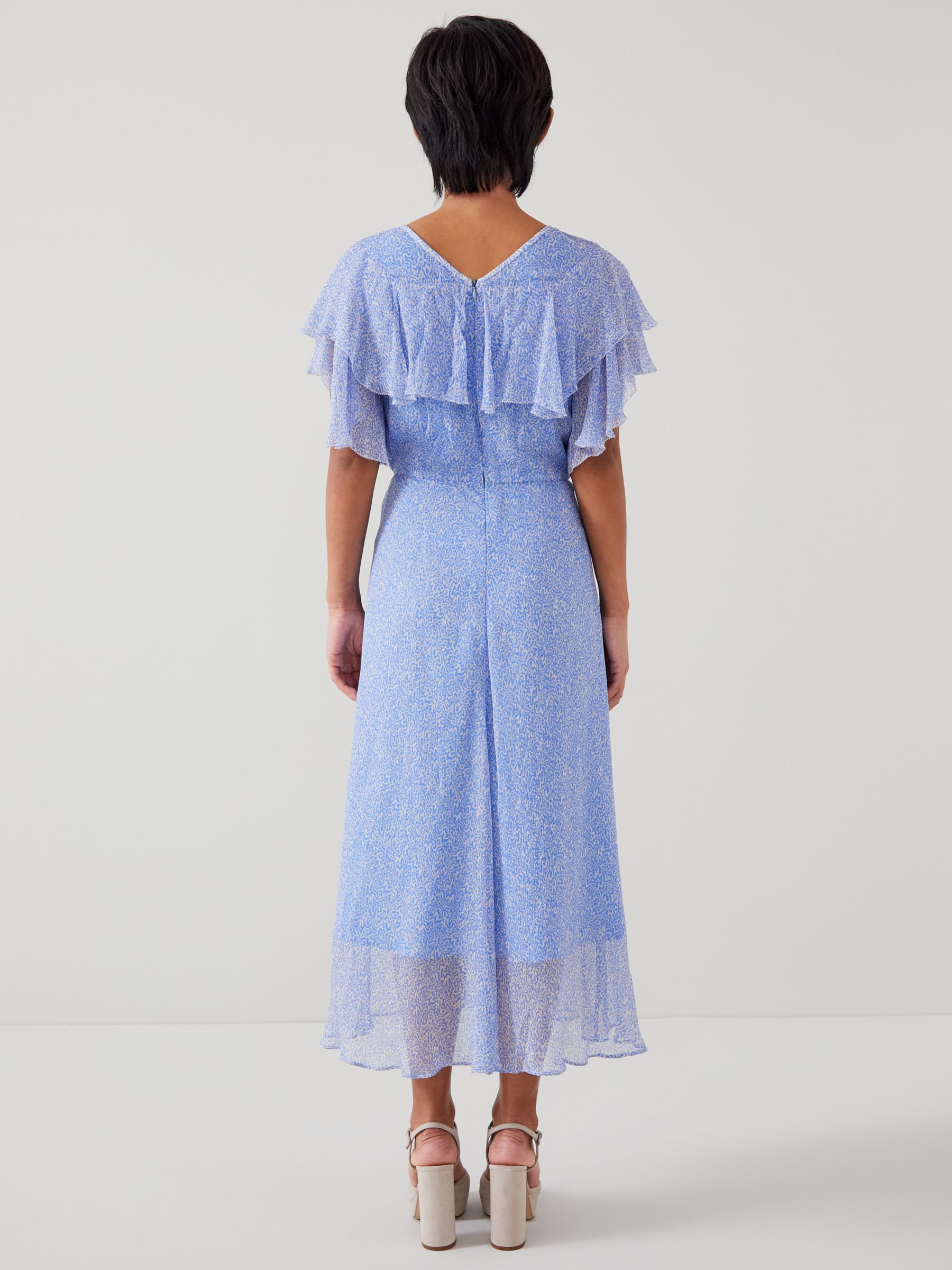 Buy L.K.Bennett Petite Agnes Mini Wiggle Print Midi Dress, Cornflower Blue/Cream Online at johnlewis.com