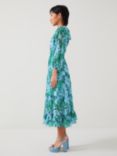 L.K.Bennett Petite Eleanor Floral Print Midi Dress, Blue/Multi