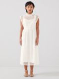 L.K.Bennett Petite Laila Broderie Anglaise Midi Dress, White, White