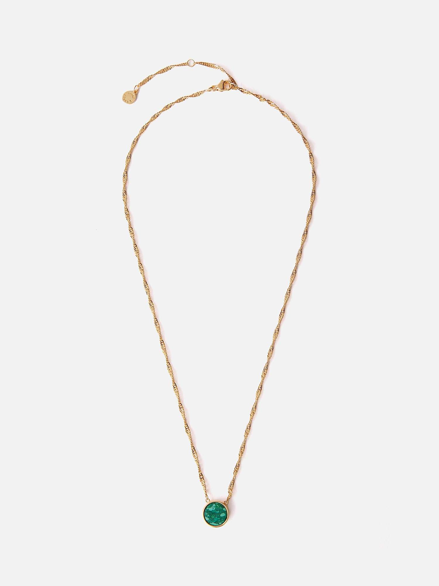 Buy Mint Velvet Malachite Pendant Chain Necklace, Gold Online at johnlewis.com