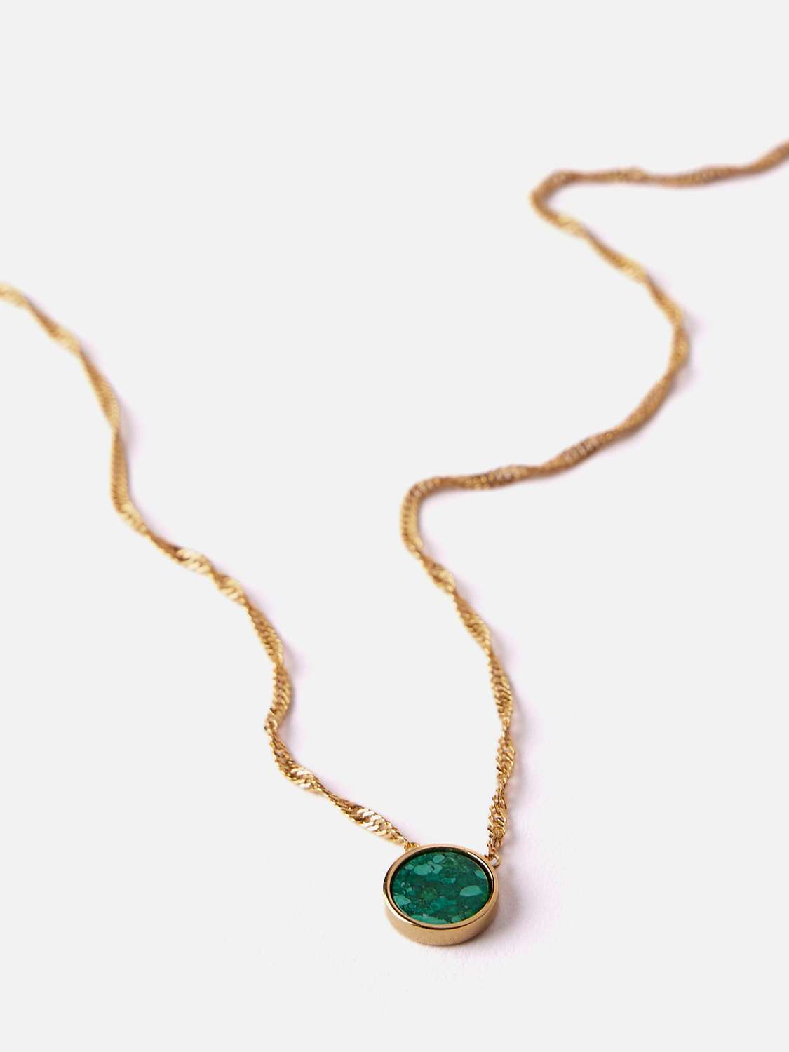 Buy Mint Velvet Malachite Pendant Chain Necklace, Gold Online at johnlewis.com
