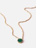 Mint Velvet Malachite Pendant Chain Necklace, Gold