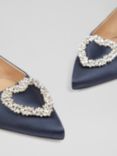 L.K.Bennett Luana Satin Slingback Shoes, Navy