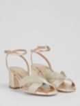L.K.Bennett Stella Woven Block Heel Sandals, Gold